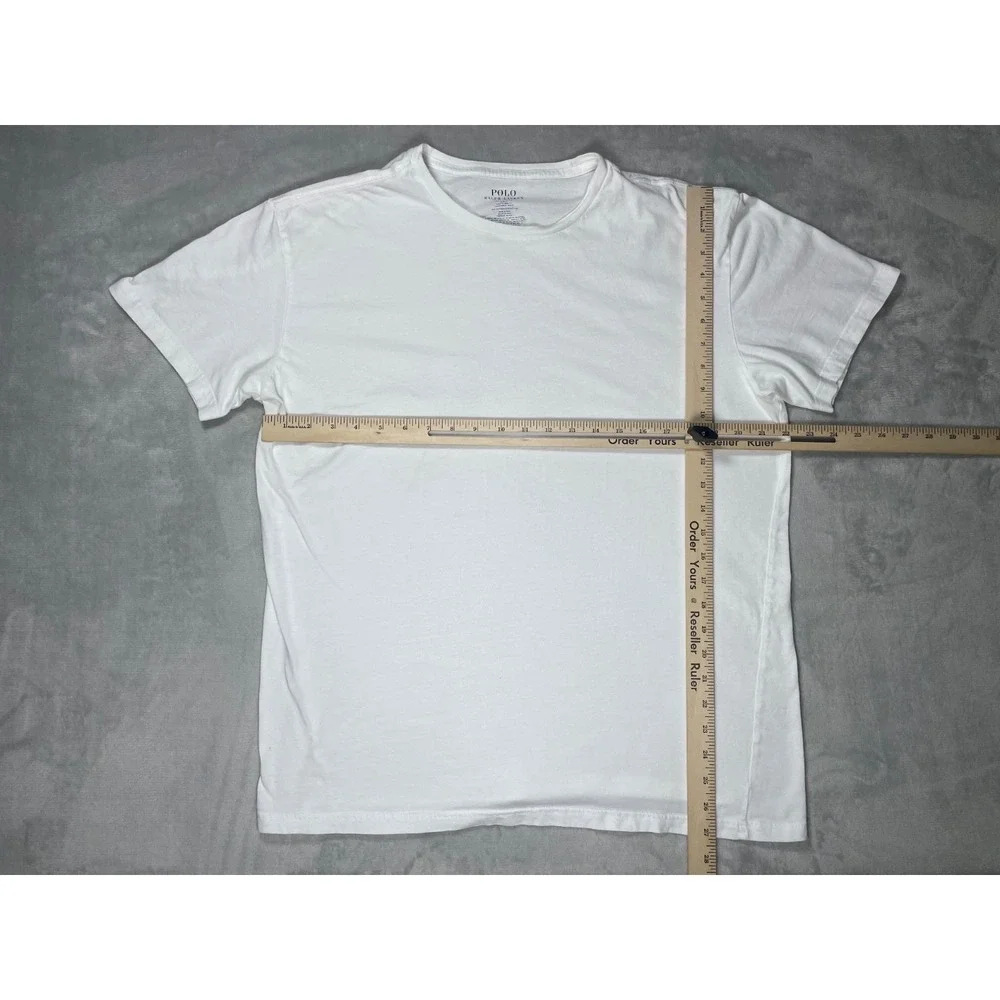 Polo Ralph Lauren T Shirt Men XL White Slim Fit Pony Logo Short Sleeve Cotton